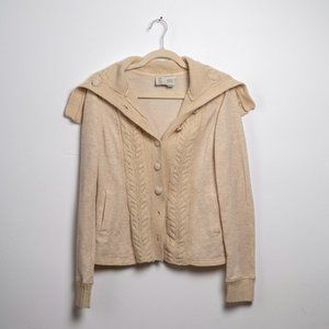 Anthropologie cable knit detail large collar sweater